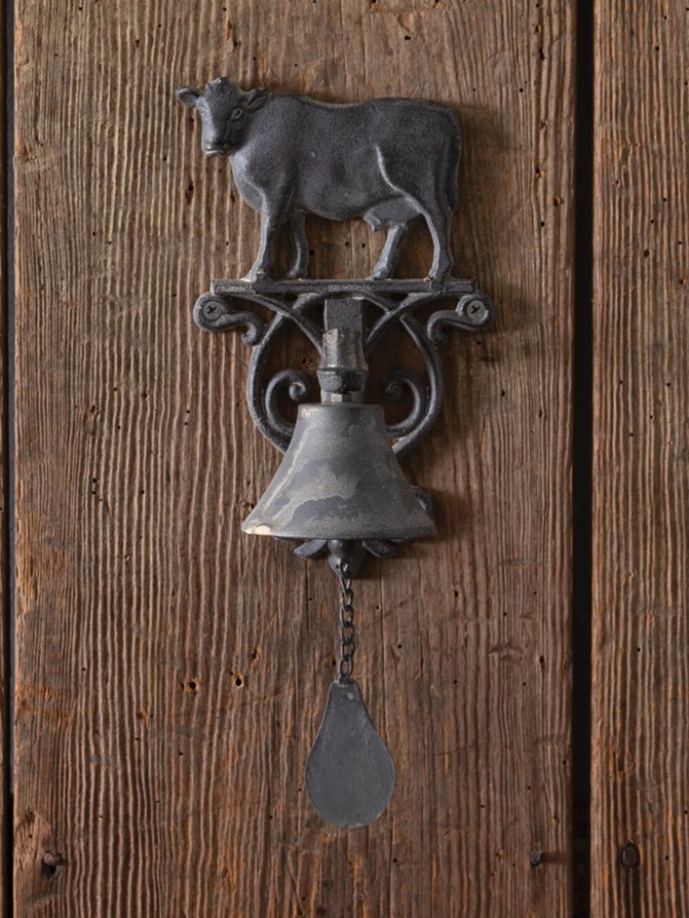Farmhouse Cast Iron Cow Dinner Bell Home Decor Wall Hanging
